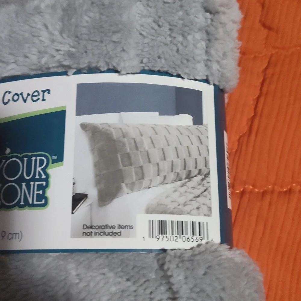 Your Zone Plush Faux Fur Pillow Cover - Light Gray